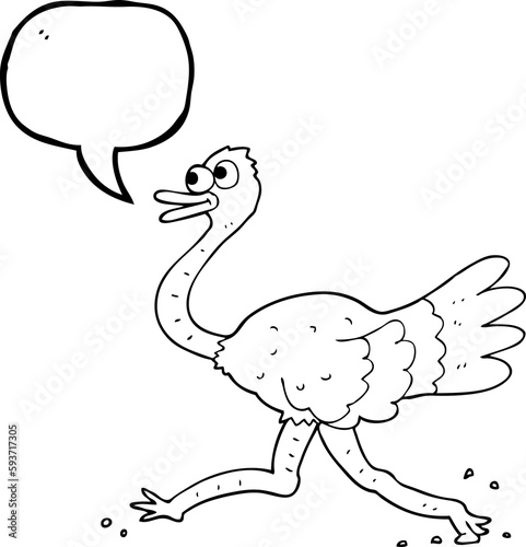 speech bubble cartoon ostrich
