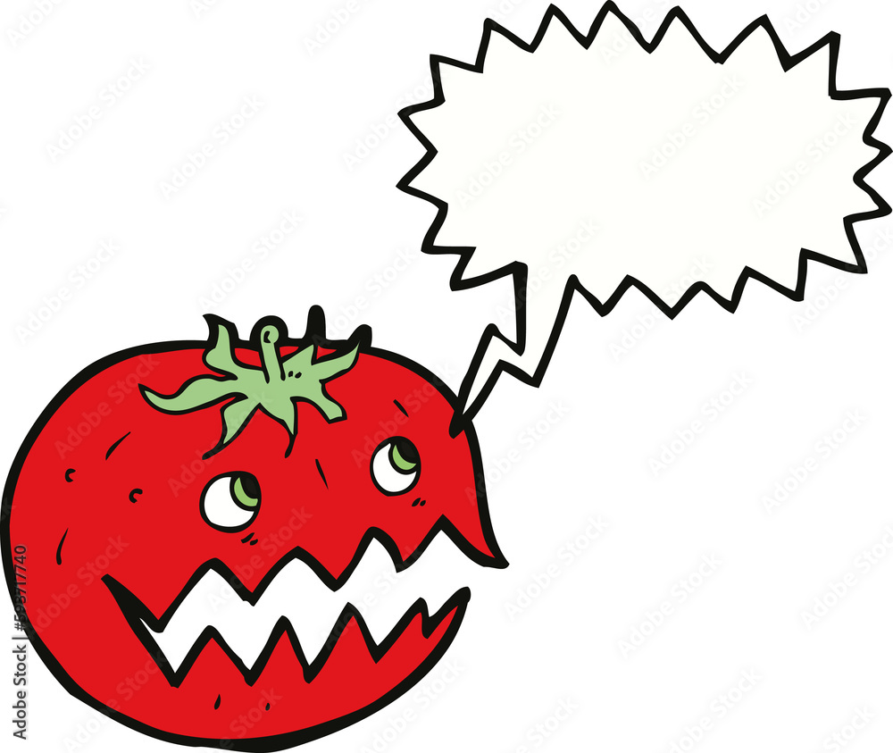 cartoon tomato with thought bubble cartoon tomato with thought bubble