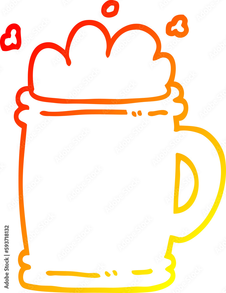 warm gradient line drawing cartoon beer tankard warm gradient line drawing cartoon beer tankard