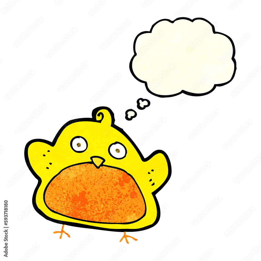cartoon bird with thought bubble cartoon bird with thought bubble