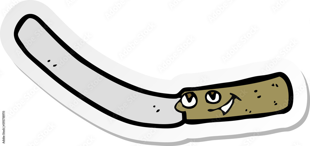 sticker of a cartoon kitchen knife sticker of a cartoon kitchen knife