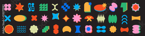 Retro abstract geometric shapes collection