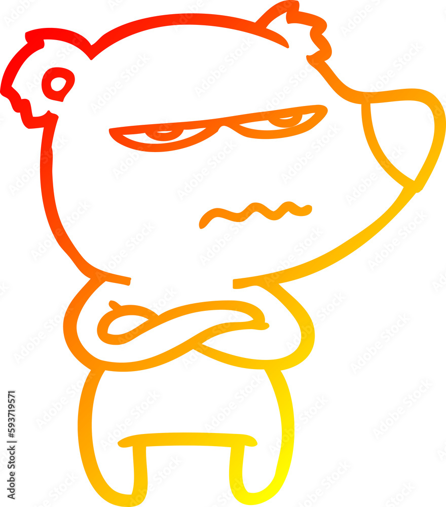 warm gradient line drawing annoyed bear cartoon warm gradient line drawing annoyed bear cartoon