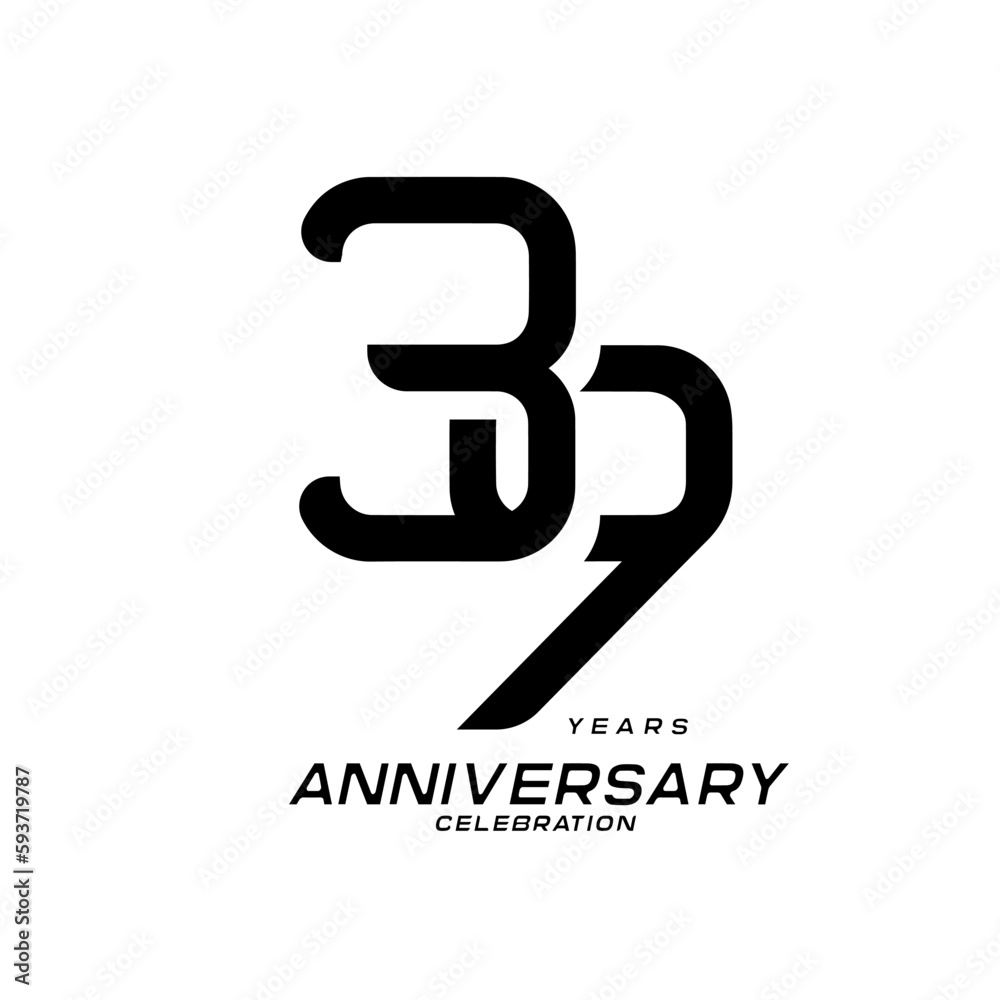 Obraz premium 39 years anniversary celebration logotype