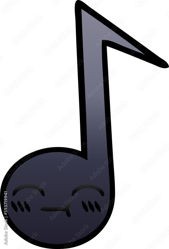 gradient shaded cartoon musical note gradient shaded cartoon musical note