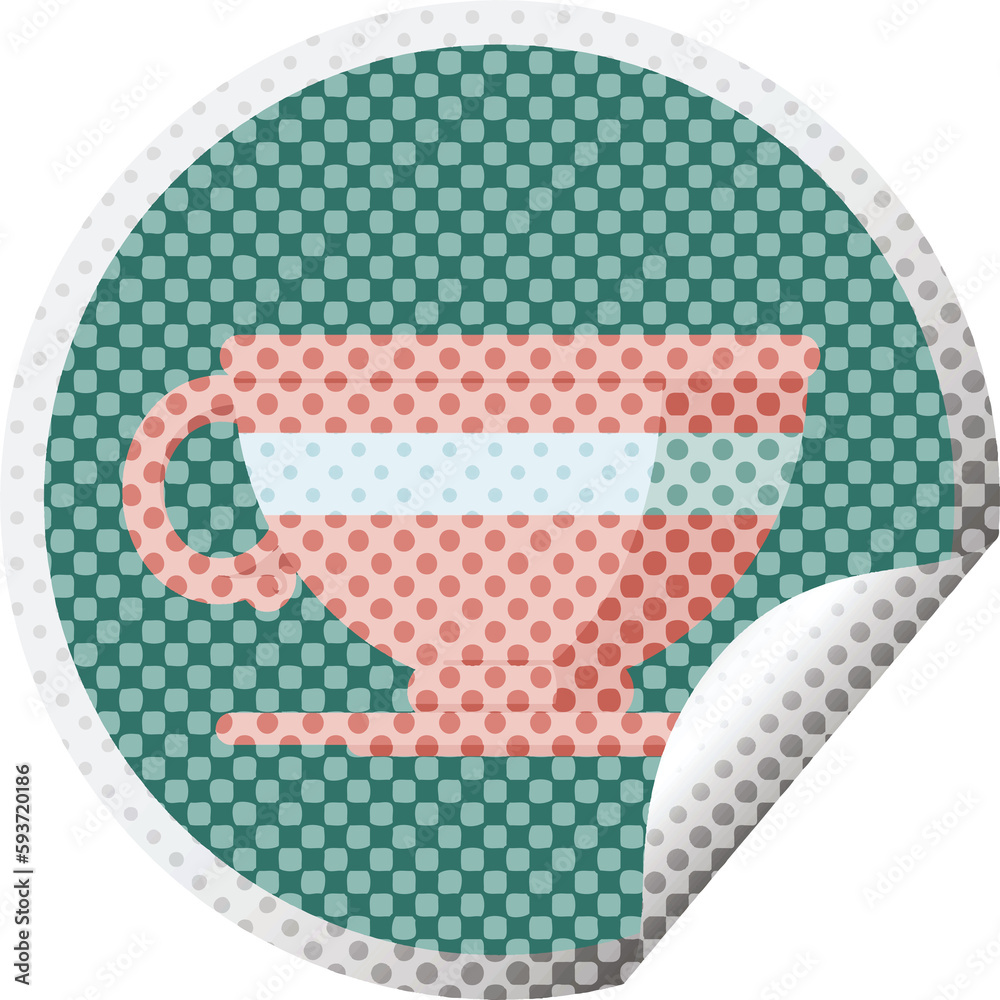 coffee cup graphic circular sticker coffee cup graphic circular sticker