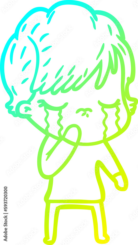 cold gradient line drawing cartoon woman crying cold gradient line drawing cartoon woman crying
