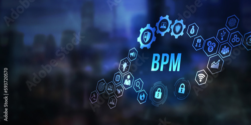 Internet, business, Technology and network concept. BPM Business process management system technology concept. 3d illustration photo