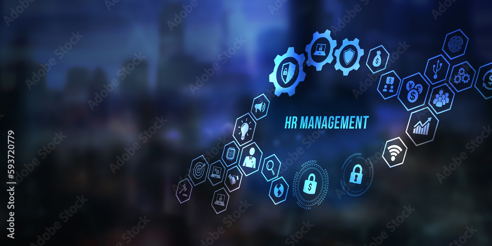 Internet, business, Technology and network concept. Human Resources HR management Recruitment Employment Headhunting Concept.  3d illustration