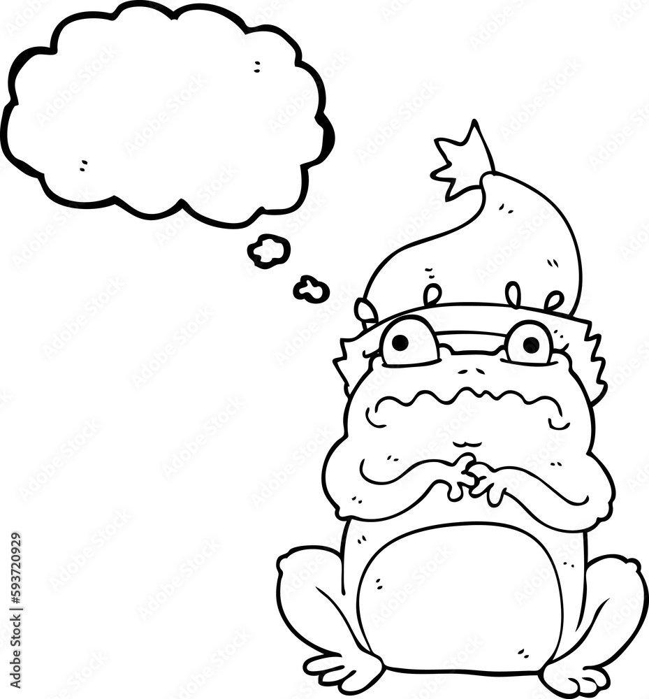 thought bubble cartoon frog in christmas hat thought bubble cartoon frog in christmas hat