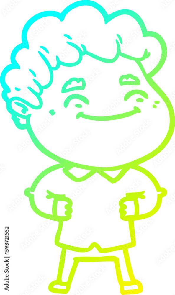 cold gradient line drawing cartoon friendly man cold gradient line drawing cartoon friendly man