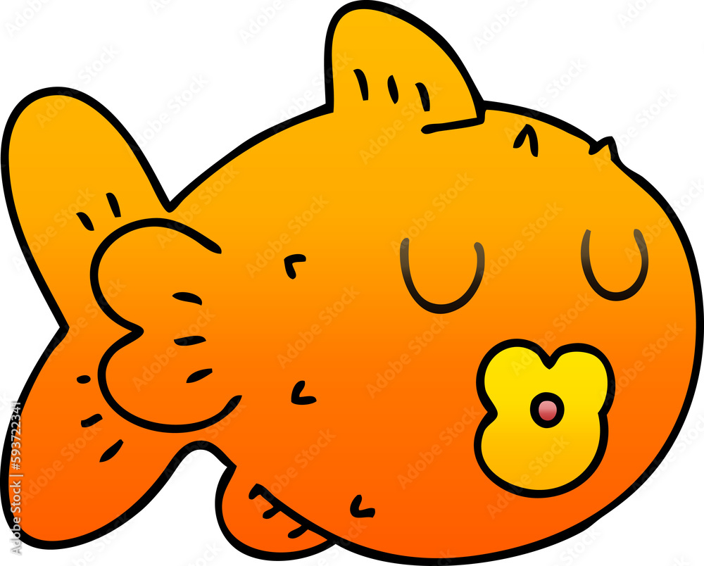 quirky gradient shaded cartoon fish quirky gradient shaded cartoon fish