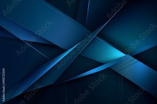Dark blue modern background for design. Geometric shape. Triangles, diagonal lines. Gradient. Abstract. Shape envelope. Symbol. Letter, message, mail. Connection communication concept. Generative AI