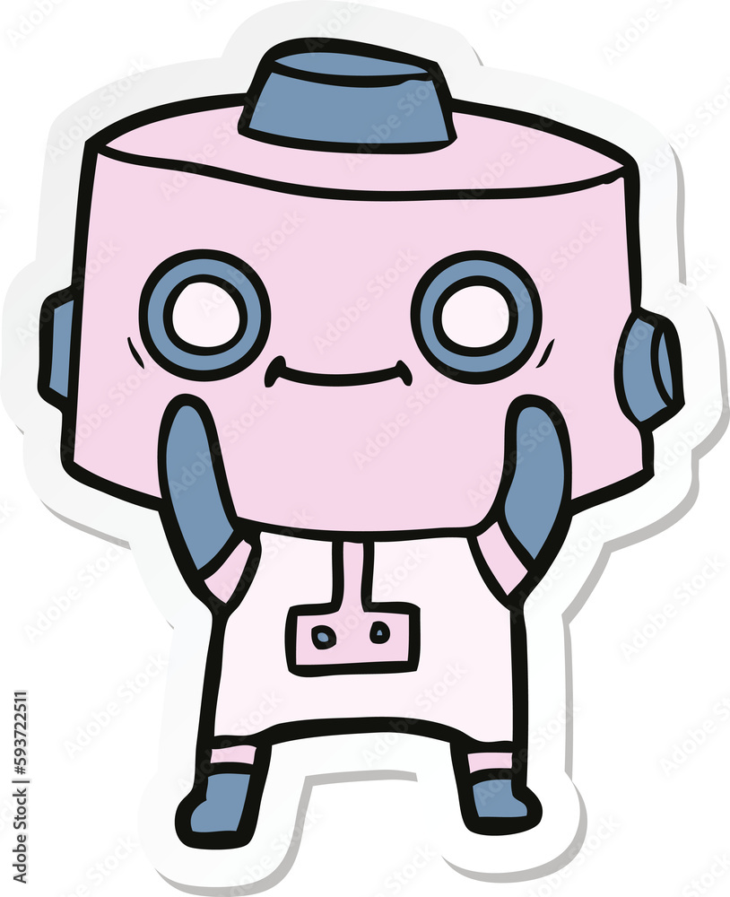 sticker of a cartoon robot