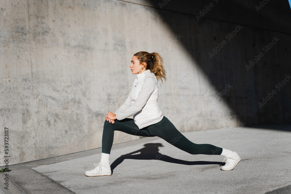 Woman Exercising And Workout Outside Woman Exercising And Workout Outside