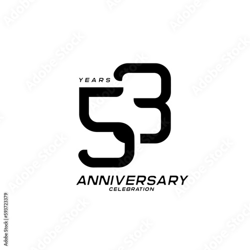 53 years anniversary celebration logotype
