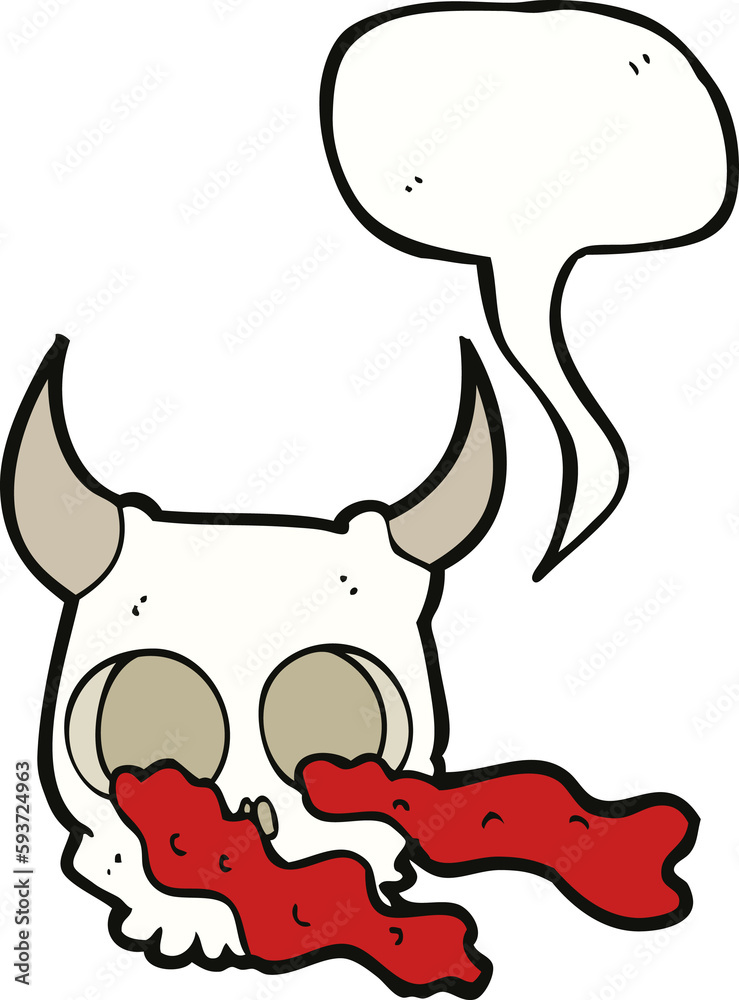 cartoon halloween skull with speech bubble cartoon halloween skull with speech bubble