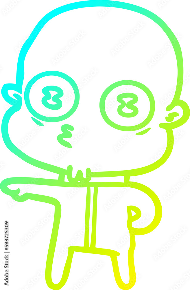 cold gradient line drawing cartoon weird bald spaceman cold gradient line drawing cartoon weird bald spaceman