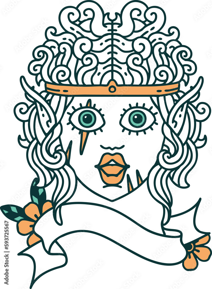 elf barbarian character face illustration elf barbarian character face illustration