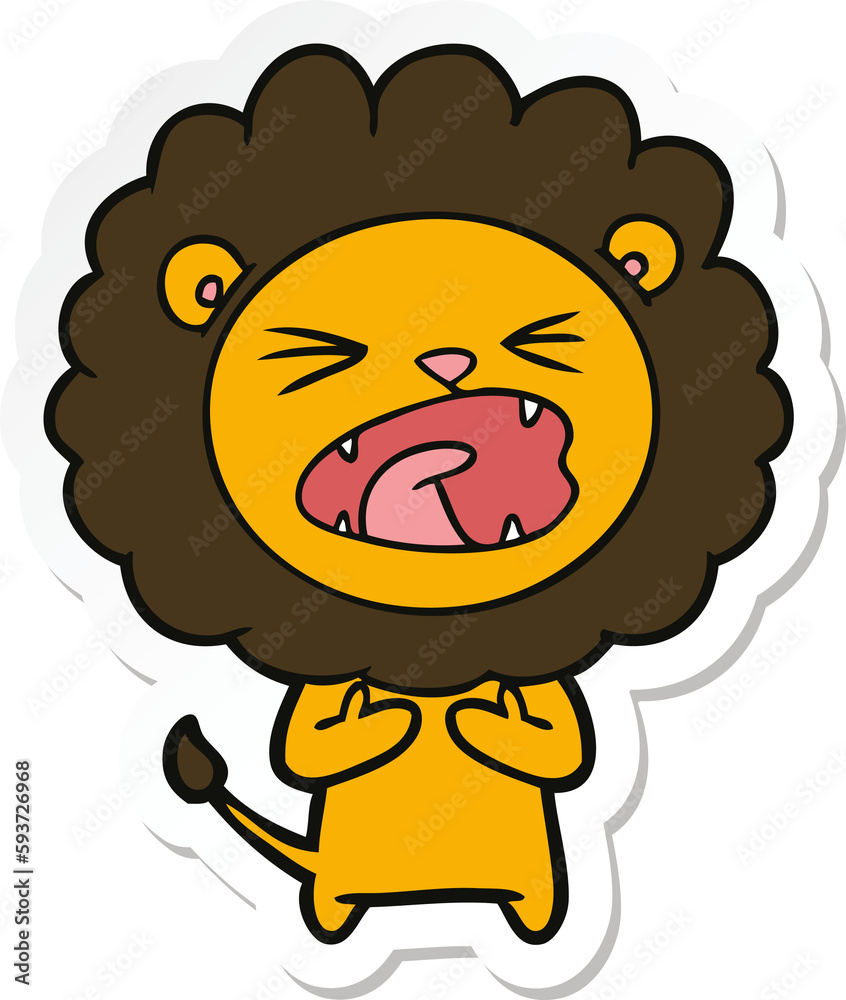 sticker of a cartoon lion sticker of a cartoon lion