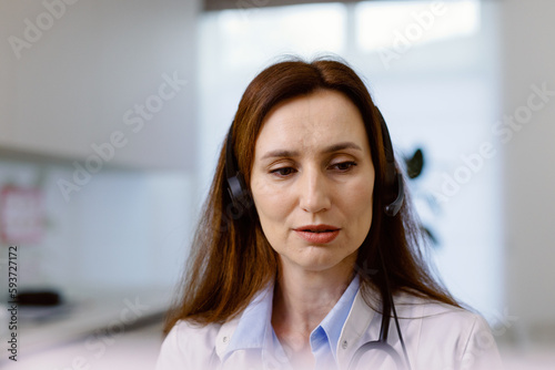 Medical consultant connection earphone hospital e-health  photo