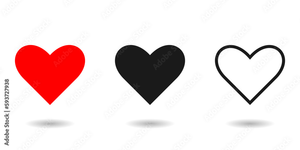 Collection of heart illustrations, Love symbol icon set, love symbol vector Collection of heart illustrations, Love symbol icon set, love symbol vector