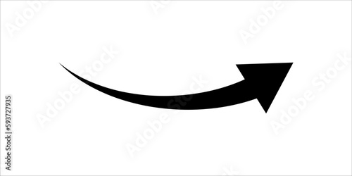 black arrow icon on white background. flat style. arrow icon for your web site design, logo, app, UI. arrow indicated the direction symbol. curved arrow sign.
