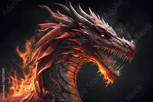 Fire Dragon. AI generation © Red Dragon