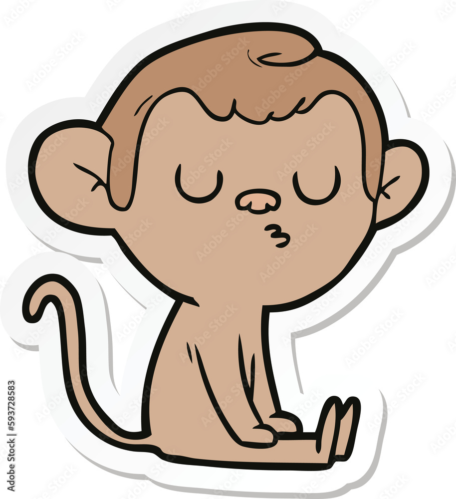 sticker of a cartoon monkey sticker of a cartoon monkey