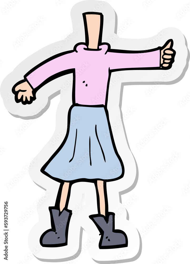 sticker of a cartoon female body sticker of a cartoon female body