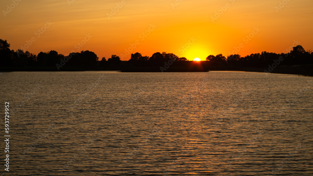 sunset over the lake
