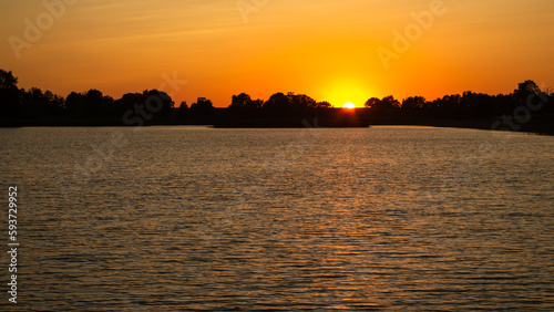 sunset over the lake