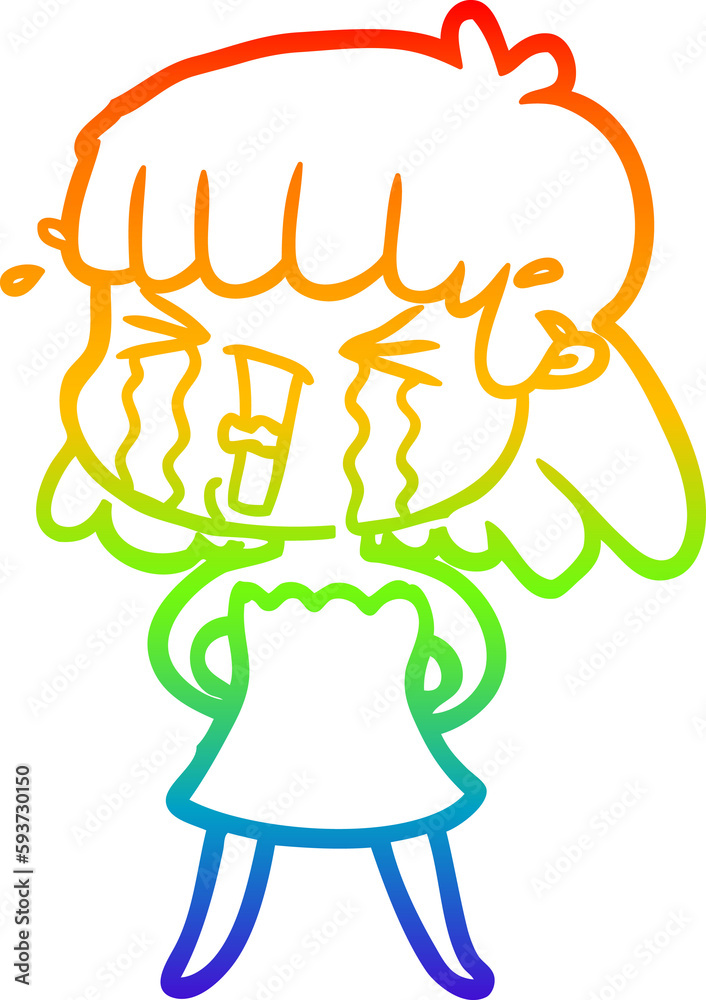 rainbow gradient line drawing cartoon woman rainbow gradient line drawing cartoon woman