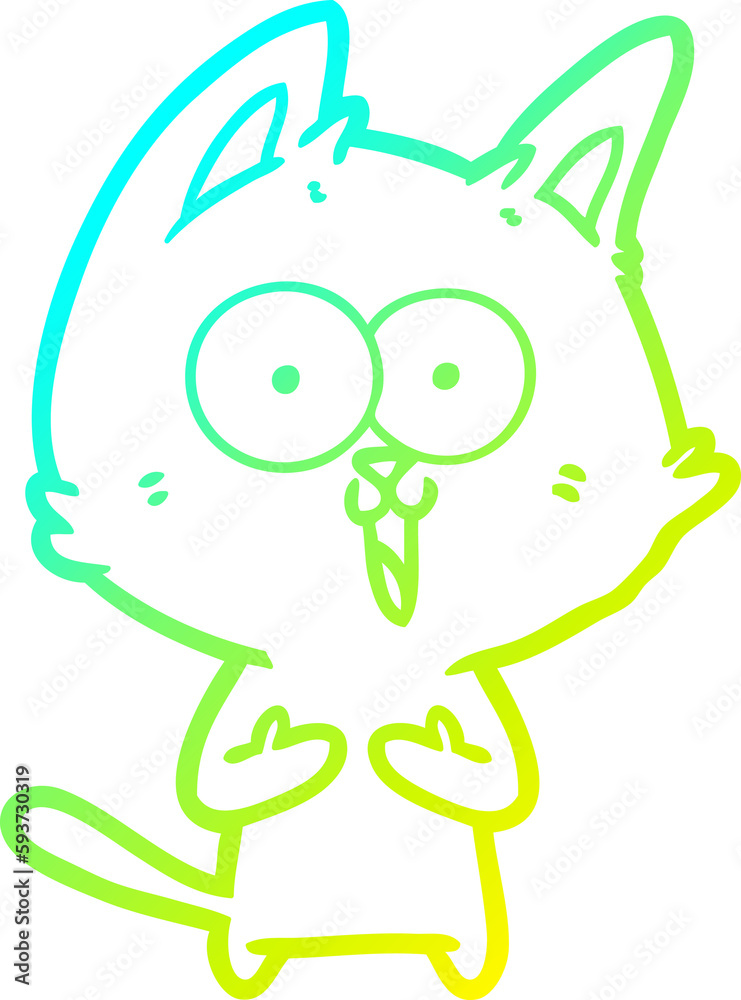 cold gradient line drawing funny cartoon cat cold gradient line drawing funny cartoon cat