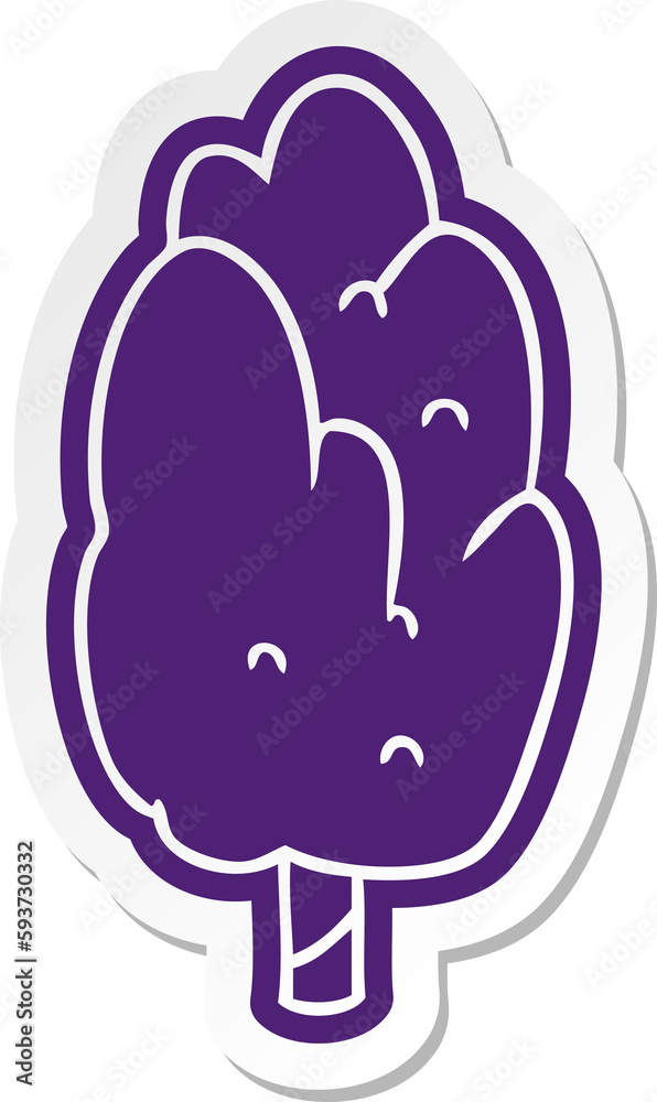 cartoon sticker single green tree cartoon sticker single green tree