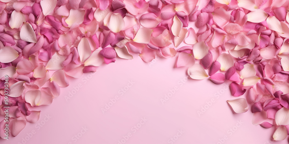 Soft pink background full of roses flowers petals, pink flowers texture. Pink flowers background.copy space. generative ai