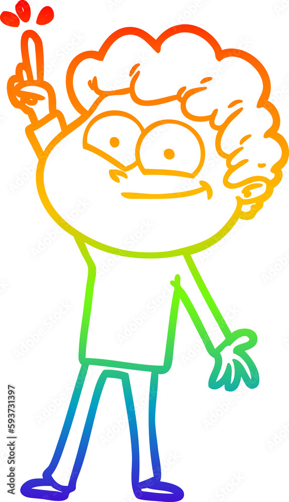 rainbow gradient line drawing cartoon happy man rainbow gradient line drawing cartoon happy man
