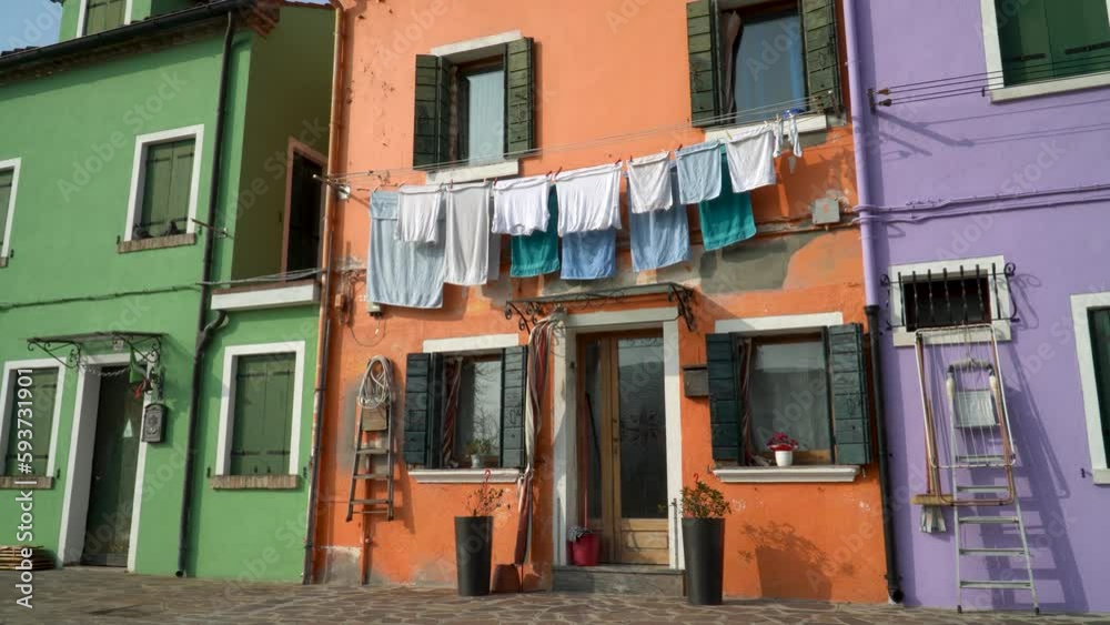 The famous Colorful houses in Burano, Venice, Italy The famous Colorful houses in Burano, Venice, Italy