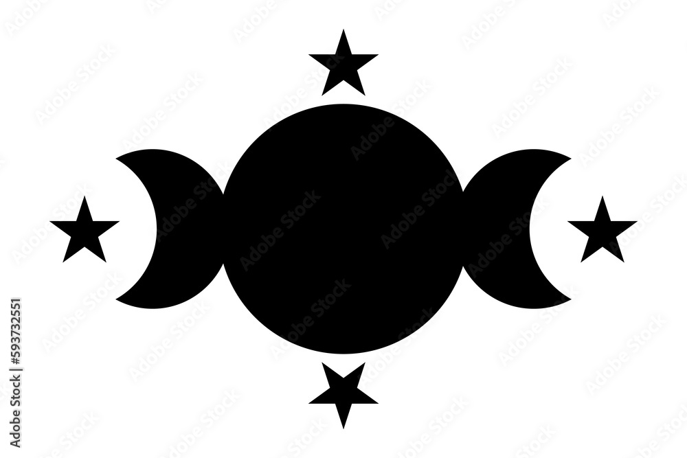 Moon phases flat icon illustration isolated on white background.