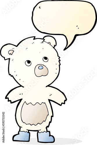 cartoon cute little bear with speech bubble