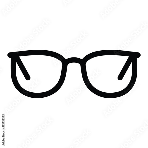 Glasses Flat Icon Isolated On White Background