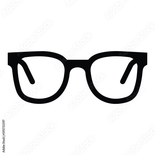 Glasses Flat Icon Isolated On White Background