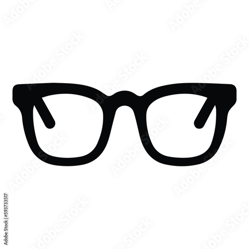 Glasses Flat Icon Isolated On White Background