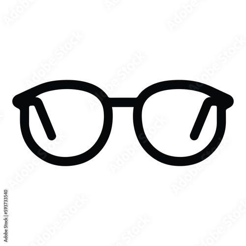 Glasses Flat Icon Isolated On White Background