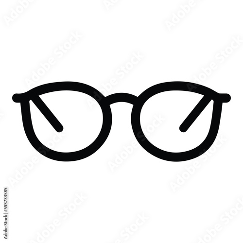 Glasses Flat Icon Isolated On White Background