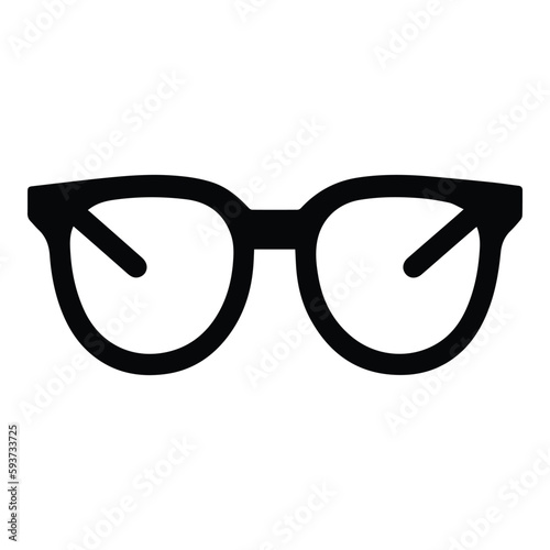 Glasses Flat Icon Isolated On White Background