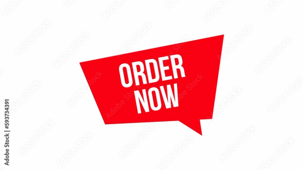 Order Now Text animation on a red speech bubble. Suitable for marketing, promotion, advertising and business. Order Now Text animation on a red speech bubble. Suitable for marketing, promotion, advertising and business.