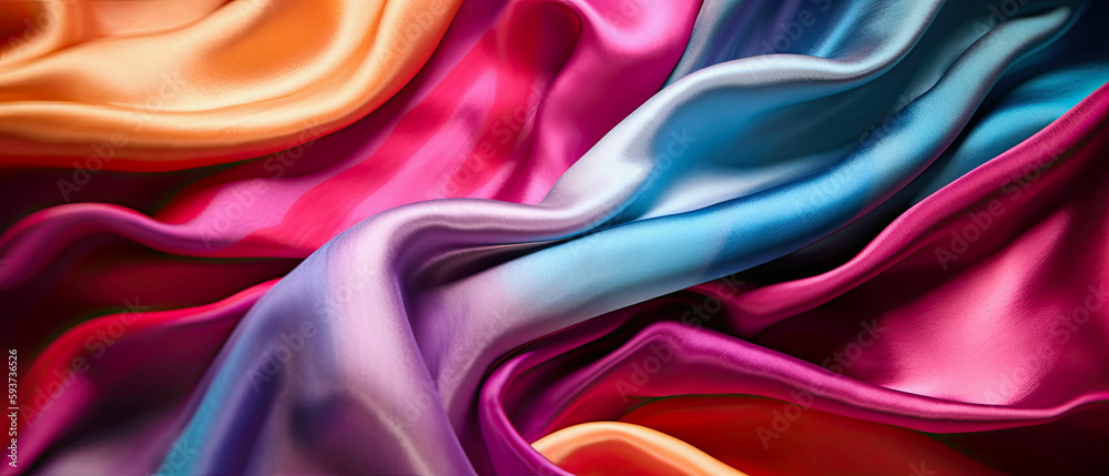 generative ai illustration of a colorful background with soft falling fabric generative ai illustration of a colorful background with soft falling fabric