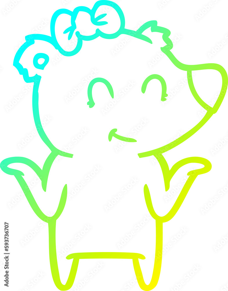 cold gradient line drawing female bear cartoon cold gradient line drawing female bear cartoon