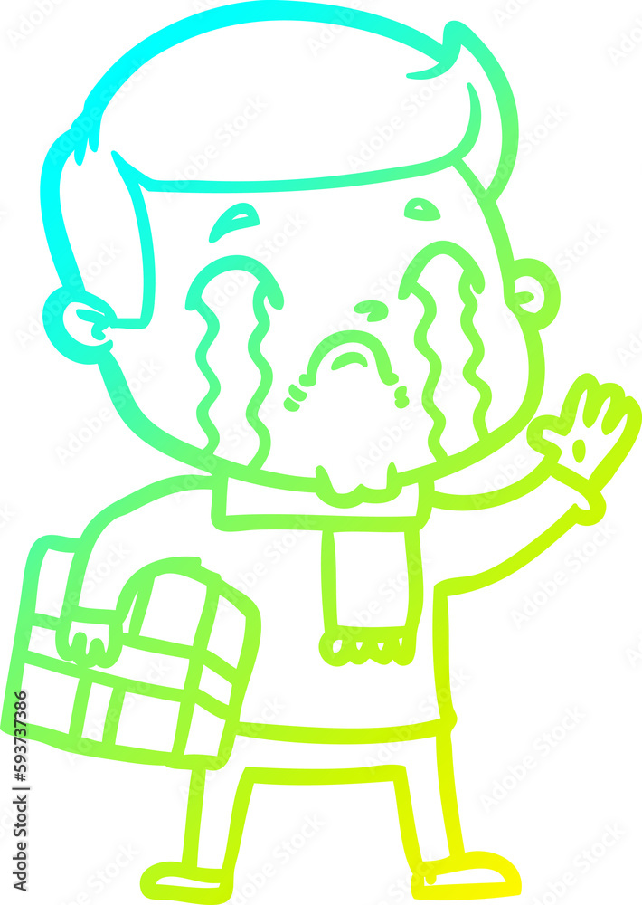 cold gradient line drawing cartoon man crying cold gradient line drawing cartoon man crying